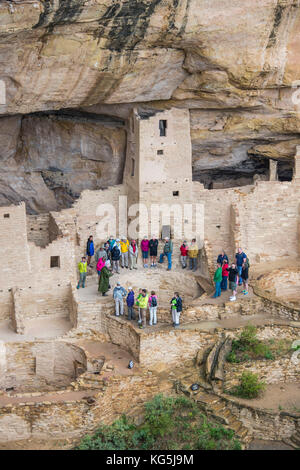 Il Cliff palace indian abitazione, Mesa Verde National Park, COLORADO, Stati Uniti d'America Foto Stock