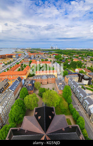 Panoramica della città vista dalla Chiesa del nostro Salvatore, Copenaghen, Danimarca Foto Stock