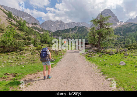 Seebensee, via alpina, mieming, Imst, Tirolo - Tirolo, Austria, Europa Foto Stock