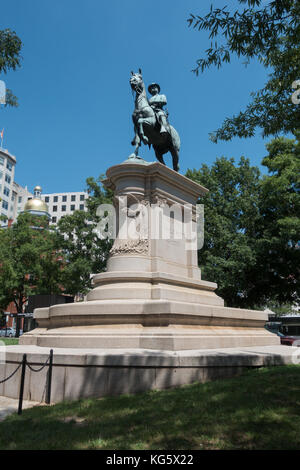 Il generale Winfield Scott Hancock statua equestre in Pennsylvania Avenue a Washington DC, Stati Uniti. Foto Stock