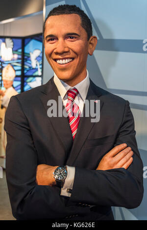 Baraq Obama cera figura nel Museo delle cere di Madame Tussaud Foto Stock
