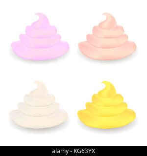 Colorate di crema dolce impostato Foto Stock