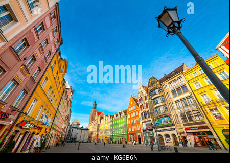 Wroclaw piazza del mercato Foto Stock