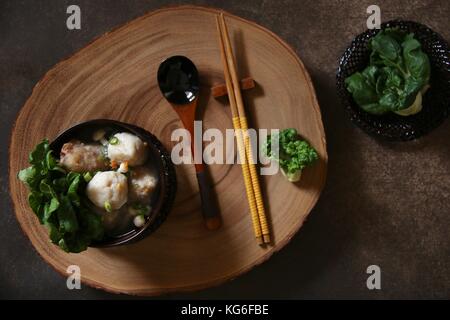 Tofu cinesi e la zuppa di polpette Foto Stock