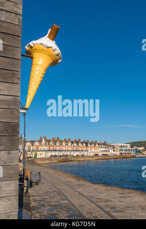 Ice Cream cafe a swanage nel Dorset Foto Stock