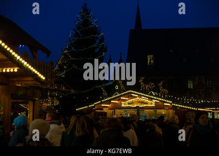 Avvento in den Höfen Quedlinburg Weihnachtsmarkt Foto Stock