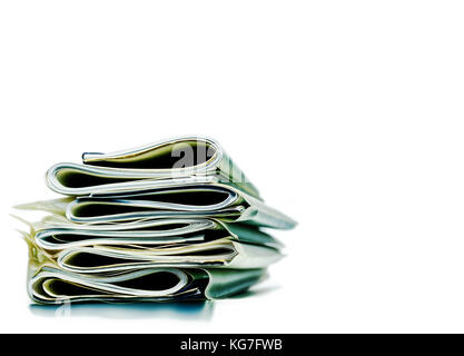 Pila di fogli piegati business, legale o documenti di assicurazione Foto Stock