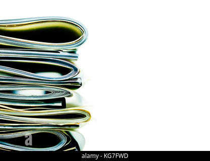 Pila di fogli piegati business, legale o documenti di assicurazione Foto Stock