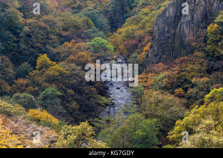 Bodetal Tor im Harz Herbst Foto Stock