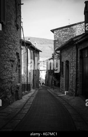 Strada di Spello, Umbria, Italia Foto Stock