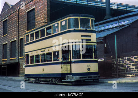 Sheffield tram n. 296 pre 1960 weedon st. tinsley, il capolinea per il servizio di tram da tinsley per meadowhead e beauchief Foto Stock