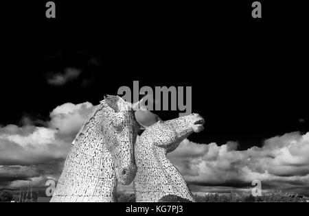 Il Kelpies presso l'Helix, Falkirk, Scozia. Foto Stock