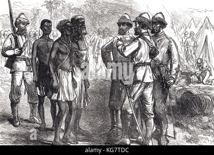 TReception of King Koffee's Ambassador in the English camp, Third Anglo-Ashanti War, First Ashanti Expedition, 1873-1874 Foto Stock