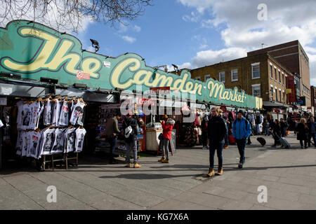 Il mercato di Camden vista generale, Camden Town, Londra, Regno Unito. Foto Stock