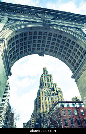 Washington Square Arch, Greenwich Village di New York City Foto Stock
