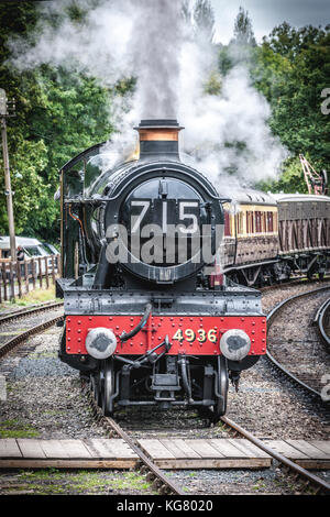 Locomotiva a vapore 70000 britannia in Severn Valley Railway Foto Stock