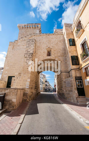 Mahon Minorca, Isole Baleari, Spagna, Mare Mediterraneo. Foto Stock