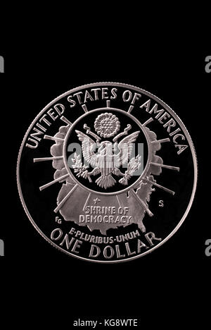 Usa dollaro liberty. in onore del monte Rushmore national memorial anneversary. 1991. la retromarcia Foto Stock