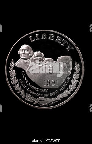 Usa dollaro liberty. in onore del monte Rushmore national memorial anneversary. 1991. complementare Foto Stock