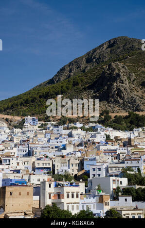 Chefchaouen blu-walled medina, nord del Marocco Foto Stock