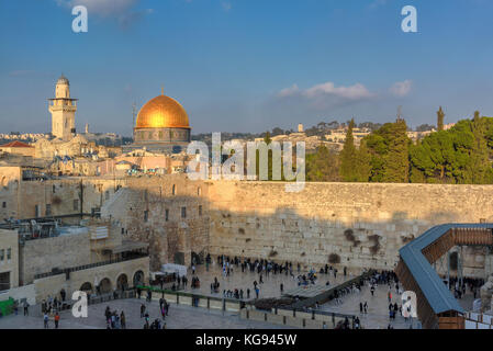 Muro occidentale di Gerusalemme la città vecchia, Israele. Foto Stock