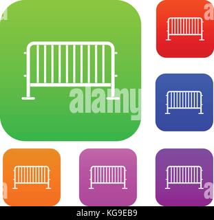 Barriera in acciaio set color collection Illustrazione Vettoriale