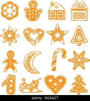 Vettore design cartoon di gingerbread cookie Illustrazione Vettoriale