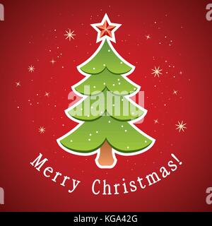 Vector albero di natale biglietto di auguri Illustrazione Vettoriale