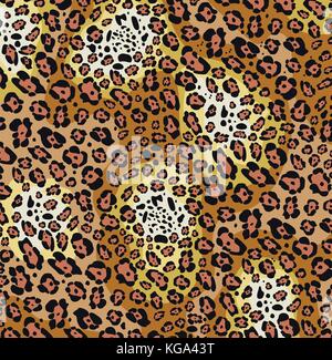 Vettore di pelle animale pattern di stampa di Leopard Illustrazione Vettoriale