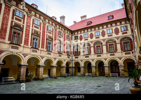 Ceca castello barocco Libochovice nella giornata di sole Foto Stock