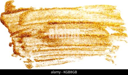 Vernice oro scintillante arte testurizzata isolati su sfondo bianco Illustrazione Vettoriale