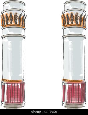 Doodle greco ionico dorico colonne corinzie. illustrazione vettoriale architettura classica Illustrazione Vettoriale