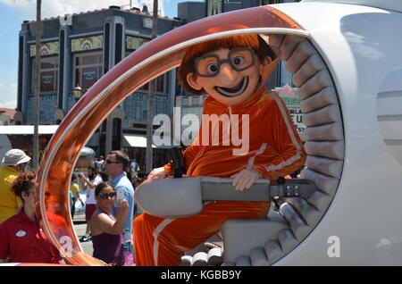 Vettore da Spicable Me in galleggiante astronave a Universal Studios, Orlando Foto Stock