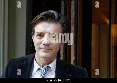 Parigi, Francia. 6 novembre 2017. Wilfried Lecarpentier-Monville partecipa al Prix Goncourt al ristorante Drouan il 6 novembre 2017 a Parigi, in Francia. Crediti: Bernard Menigault/Alamy Live News Foto Stock