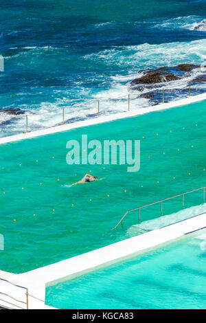 Bondi Terme home all'iconico Bondi Iceberg Nuoto Club si trova sul lato meridionale di Bondi Beach a Sydney, NSW, Australia Foto Stock