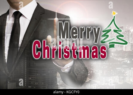 Buon Natale è rappresentato dal concetto di imprenditore. Foto Stock