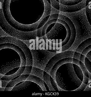 Cerchio astratto seamless pattern. spotted star spazio texture. punto geometrico sfondo Illustrazione Vettoriale