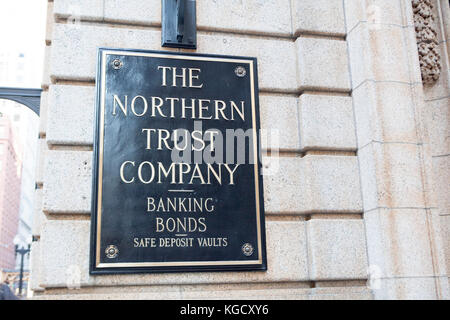 Una vista del Northern Trust Company presso la sede centrale nel centro di Chicago Foto Stock