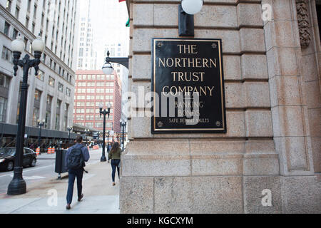 Una vista del Northern Trust Company presso la sede centrale nel centro di Chicago Foto Stock