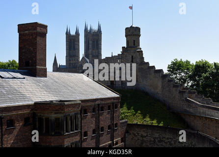 Lincoln Castle e motivi seguenti lavori di rinnovo Foto Stock