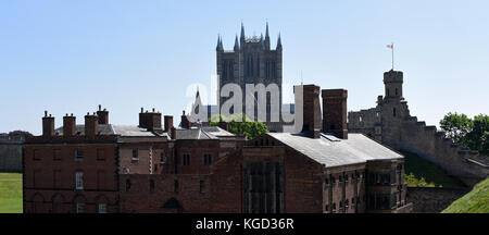 Lincoln Castle e motivi seguenti lavori di rinnovo Foto Stock