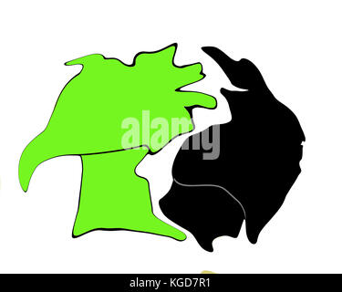 Koalition, Schwarz Grün nel Baden-Würtemberg erfolgreich unter wilfried Kretschmann, coalizione verde e nera in Germania Stoccarda, il migliore di sempre, Foto Stock