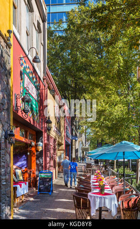 Ristorante sulla strada principale nel centro cittadino di Greenville, South Carolina, STATI UNITI D'AMERICA Foto Stock