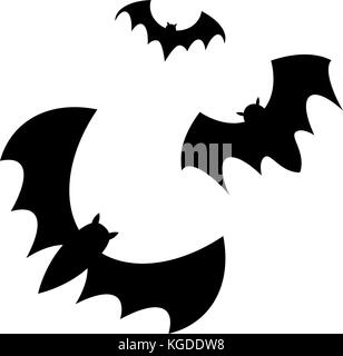 Set di bat halloween isolati su sfondo bianco Illustrazione Vettoriale