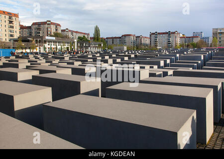 Memoriale al assassinato ebrei d'Europa. Berlino, Germania Foto Stock