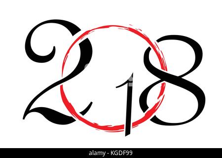 2018 Illustrazione - Natale - Anno nuovo vettore Illustrazione Vettoriale