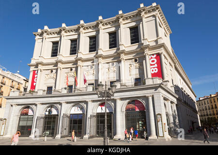 Teatro reale opera house edificio teatrale nella Plaza de Oriente, Madrid, Spagna Foto Stock