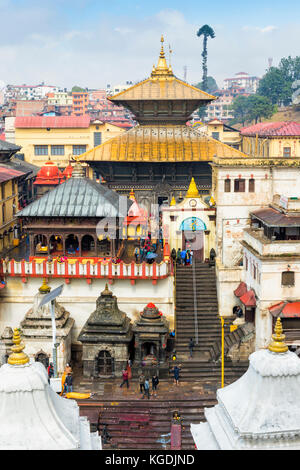 Tempio di Pashupatinath complessa, Sito Patrimonio Mondiale dell'Unesco, Kathmandu, Nepal Foto Stock