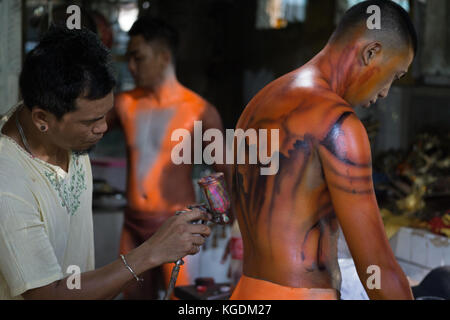 2017 Pintaflores Bodypainting concorso,San Carlos City,Negros Occidental,Filippine Foto Stock