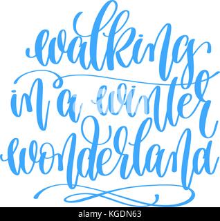 Meraviglie invernali scritte a mano durante le vacanze invernali Illustrazione Vettoriale